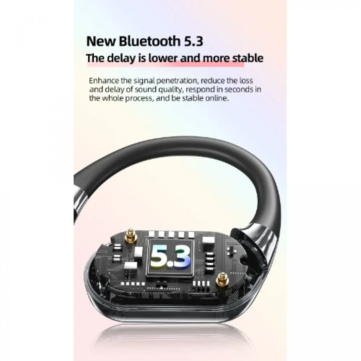 Awei TZ8 OWS Ασύρματα Ακουστικά V5.3 Bluetooth Open Earhooks με Mic Hifi Bass σε Μαύρο χρώμα