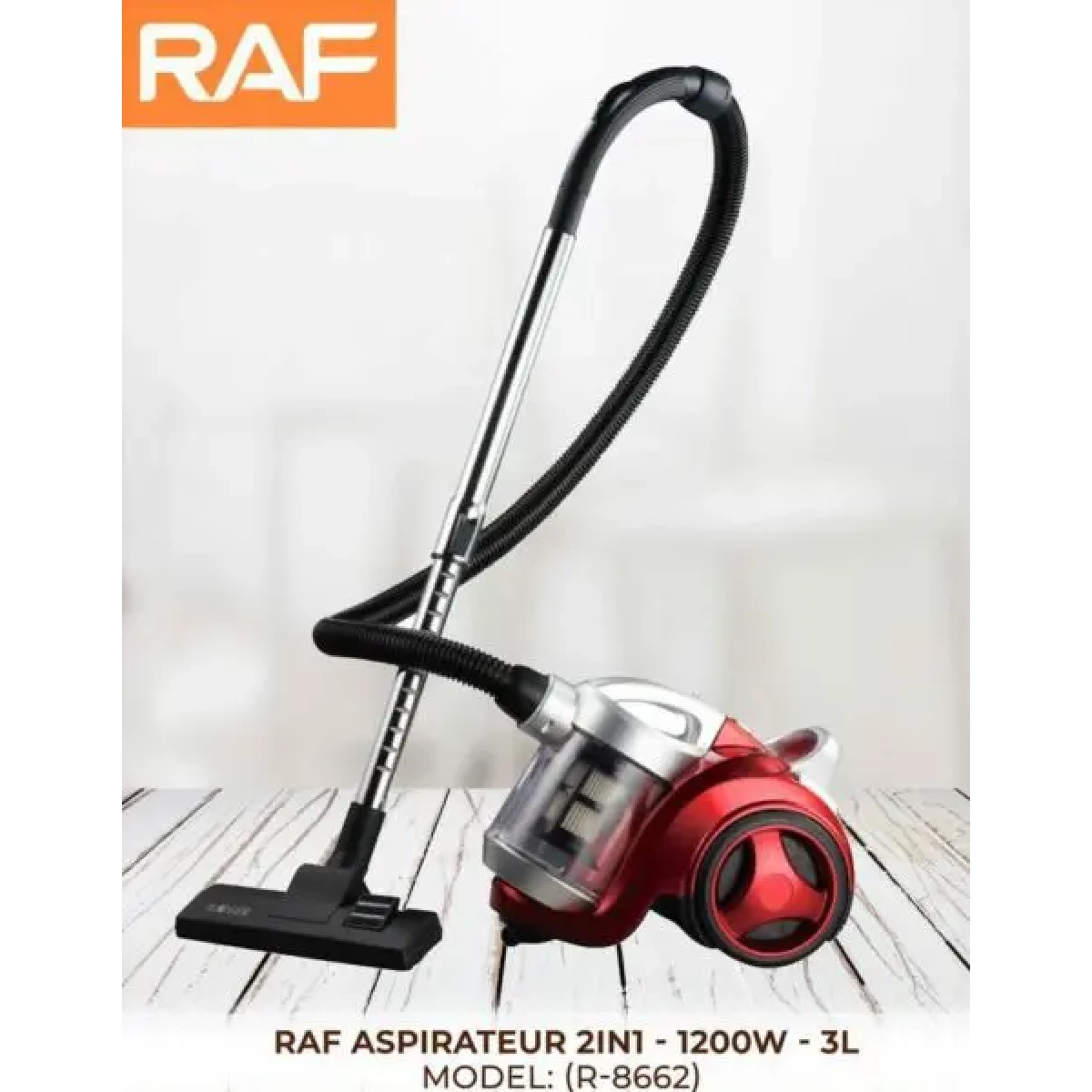 Ηλεκτρική Σκούπα 1200W με κάδο 3lt RAF R.8662P κόκκινη