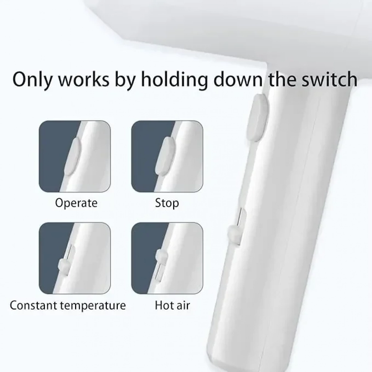 Επιτοίχιο πιστολάκι μαλλιών 1600W Q-F1600 – Wall mounted hair dryer Andowl λευκό