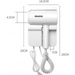 Επιτοίχιο πιστολάκι μαλλιών 1600W Q-F1600 – Wall mounted hair dryer Andowl λευκό