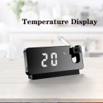 Ρολόι Προβολής Ώρας LED με Επιφάνεια Καθρέφτη SDS-23406 μαύρο