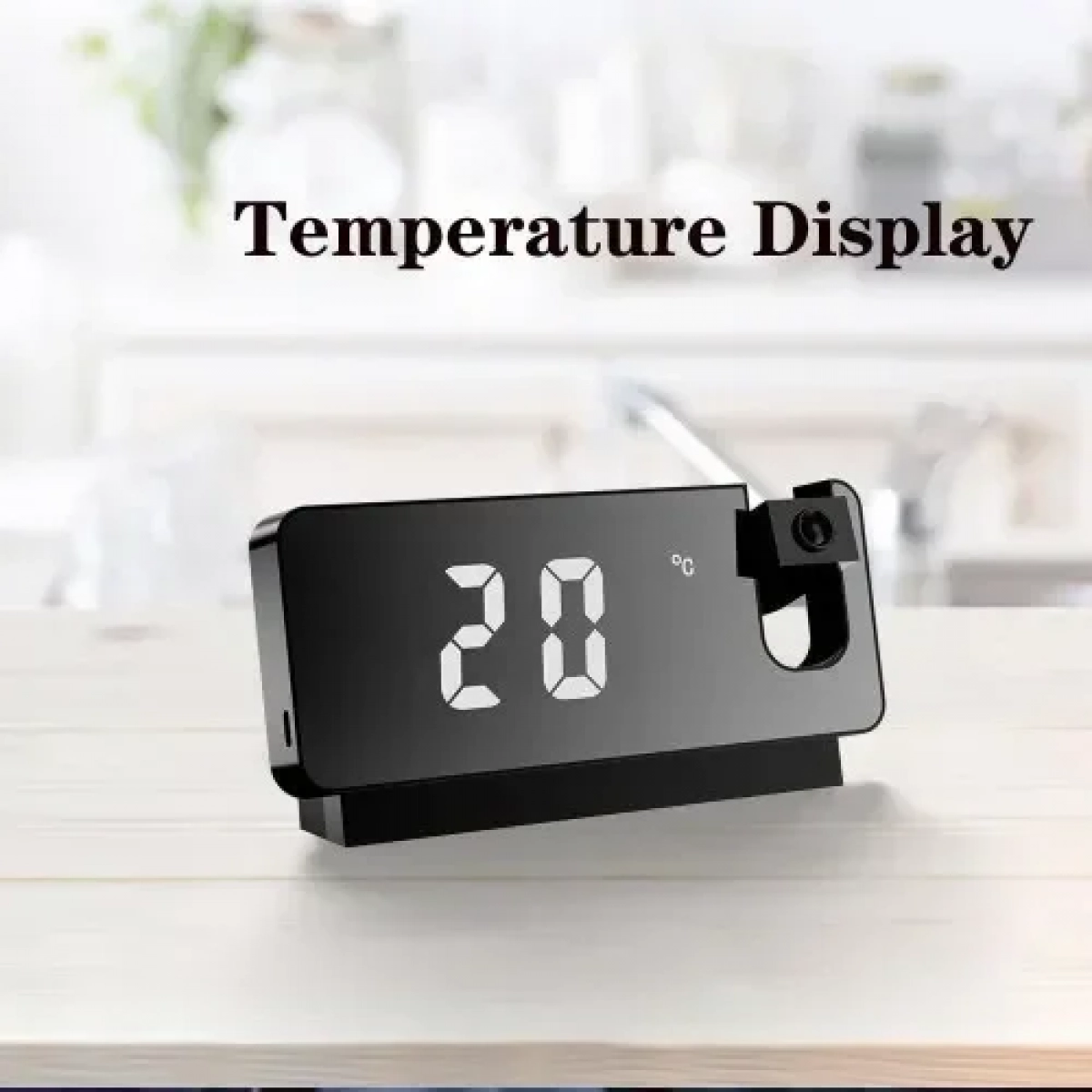 Ρολόι Προβολής Ώρας LED με Επιφάνεια Καθρέφτη SDS-23406 μαύρο