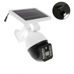 Αδιάβροχος ηλιακός προβολέας 6 LED SMD σε σχήμα κάμερας με ανιχνευτή κίνησης FO-TA126 λευκό