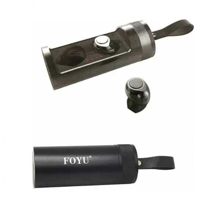 Ακουστικά με θήκη φόρτισης FO-Y69 Earbud Bluetooth Handsfree μαύρα