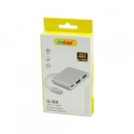 Αντάπτορας με πολλές θύρες Q-308 – Type C to HDMI Andowl - Image 4