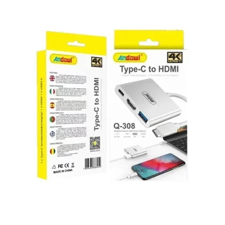 Αντάπτορας με πολλές θύρες Q-308 – Type C to HDMI Andowl