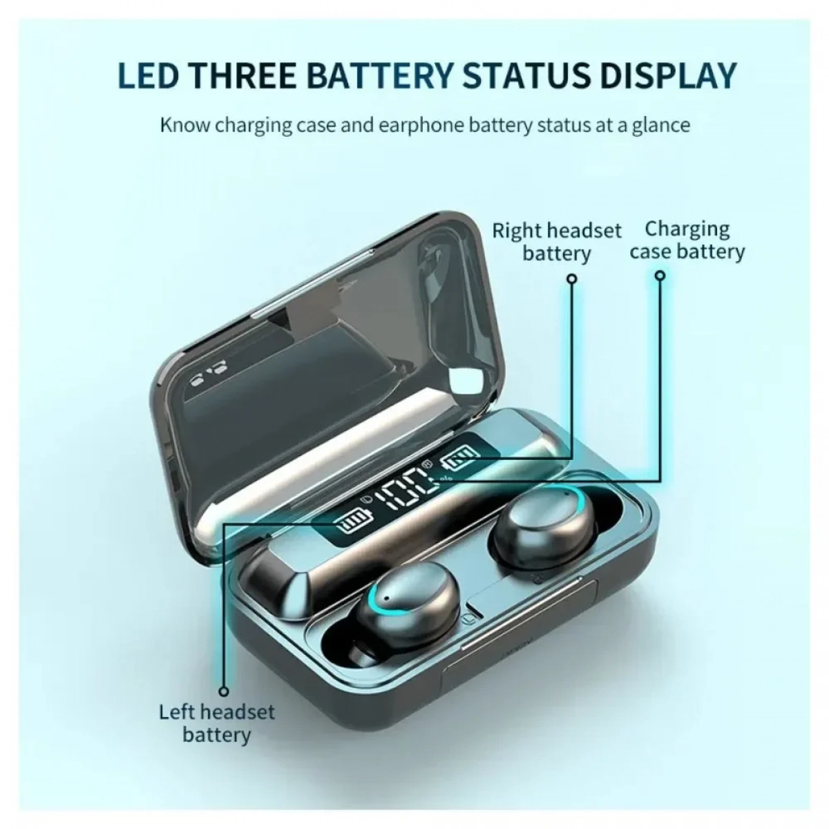 Arrango AC48295 Handsfree Ακουστικά Bluetooth με Θήκη Φόρτισης - Μαύρο - Photo3