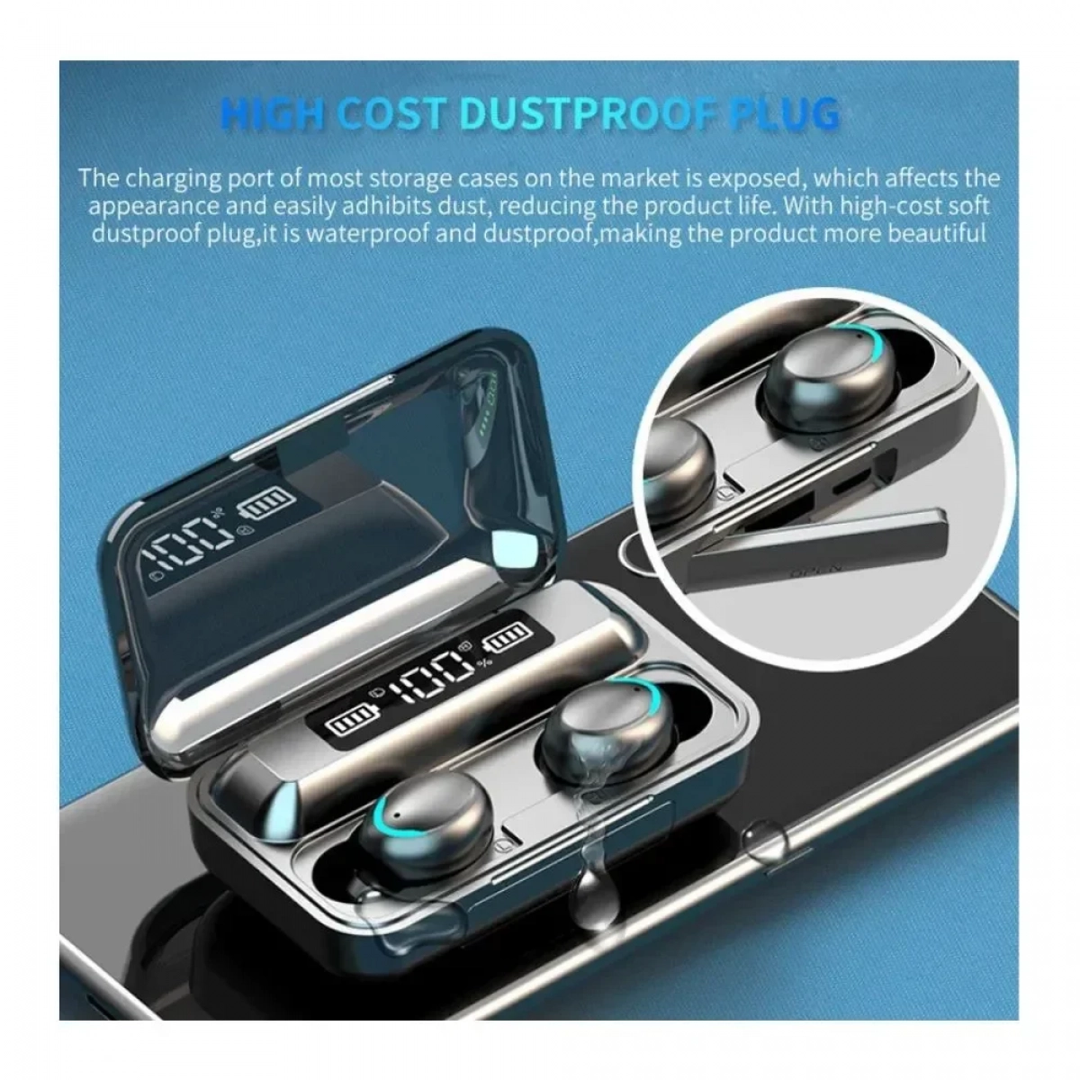 Arrango AC48295 Handsfree Ακουστικά Bluetooth με Θήκη Φόρτισης - Μαύρο - Photo5