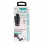 Arrango AC76124 Ασύρματο Bluetooth 4.0 Στερεοφωνικό Ακουστικό με Αναδιπλούμενο Καλώδιο - Μαύρο - Photo1