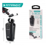 Arrango AC76124 Ασύρματο Bluetooth 4.0 Στερεοφωνικό Ακουστικό με Αναδιπλούμενο Καλώδιο - Μαύρο - Photo3