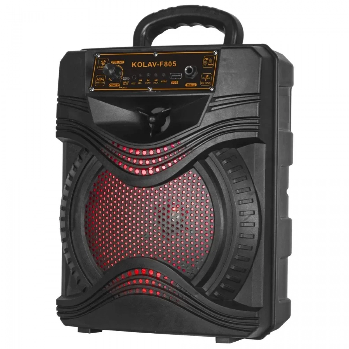 Arrango AC79336 Φορητό Ηχείο 8’’ με Bluetooth, FM, USB και Μικρόφωνο για Karaoke - Μαύρο - Photo3