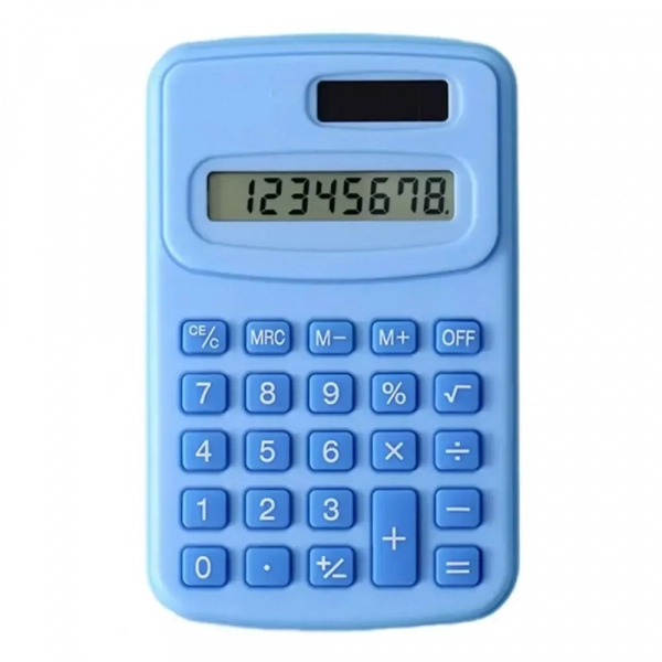 Arrango AJ48680 Φορητή Ηλιακή Ηλεκτρονική Αριθμομηχανή με LCD Οθόνη 8 Ψηφίων - Μπλε - Photo1