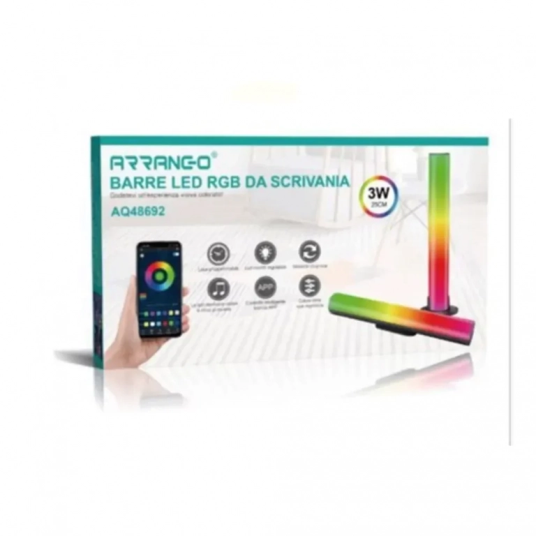 Arrango AQ48692 Ράμπα Φωτισμού LED RGB με Bluetooth και Ανιχνευτή Ήχου - Photo1