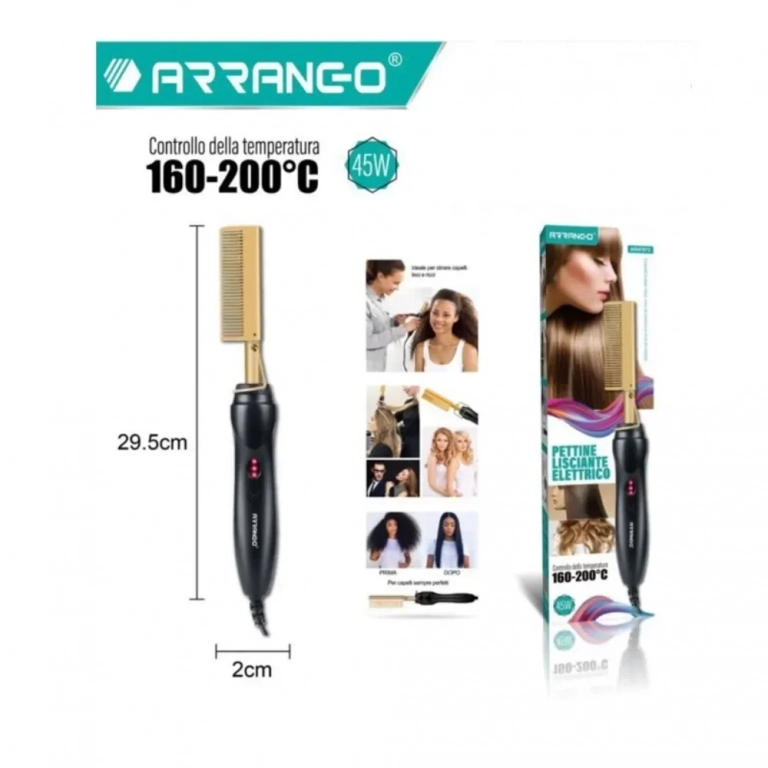 ARRANGO AR47975 Ηλεκτρική Χτένα 45W για Ίσιωμα και Μπούκλες - Photo1