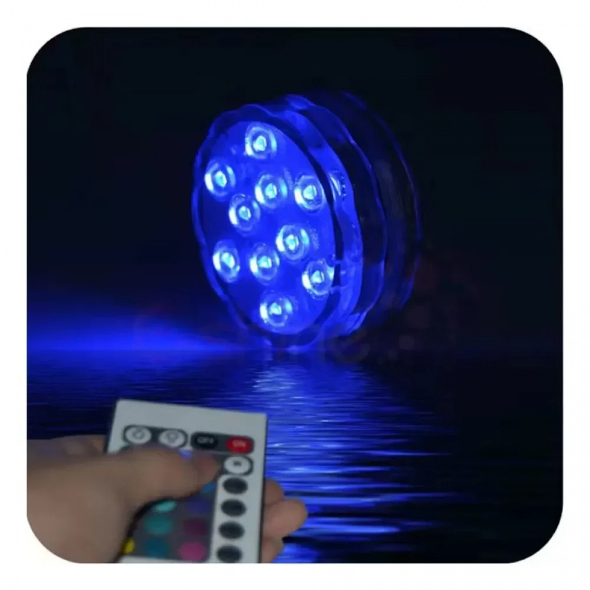 Arrango AT76367 Υποβρύχια Λάμπα 10 LED RGB με Τηλεχειριστήριο IP65 Αδιάβροχη - Photo4