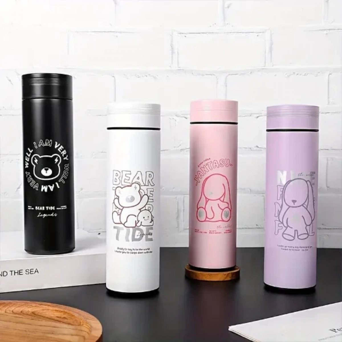 Παγούρι Θερμός 450ml από ανοξείδωτο ατσάλι με σχέδιο αρκουδάκι M-6420W