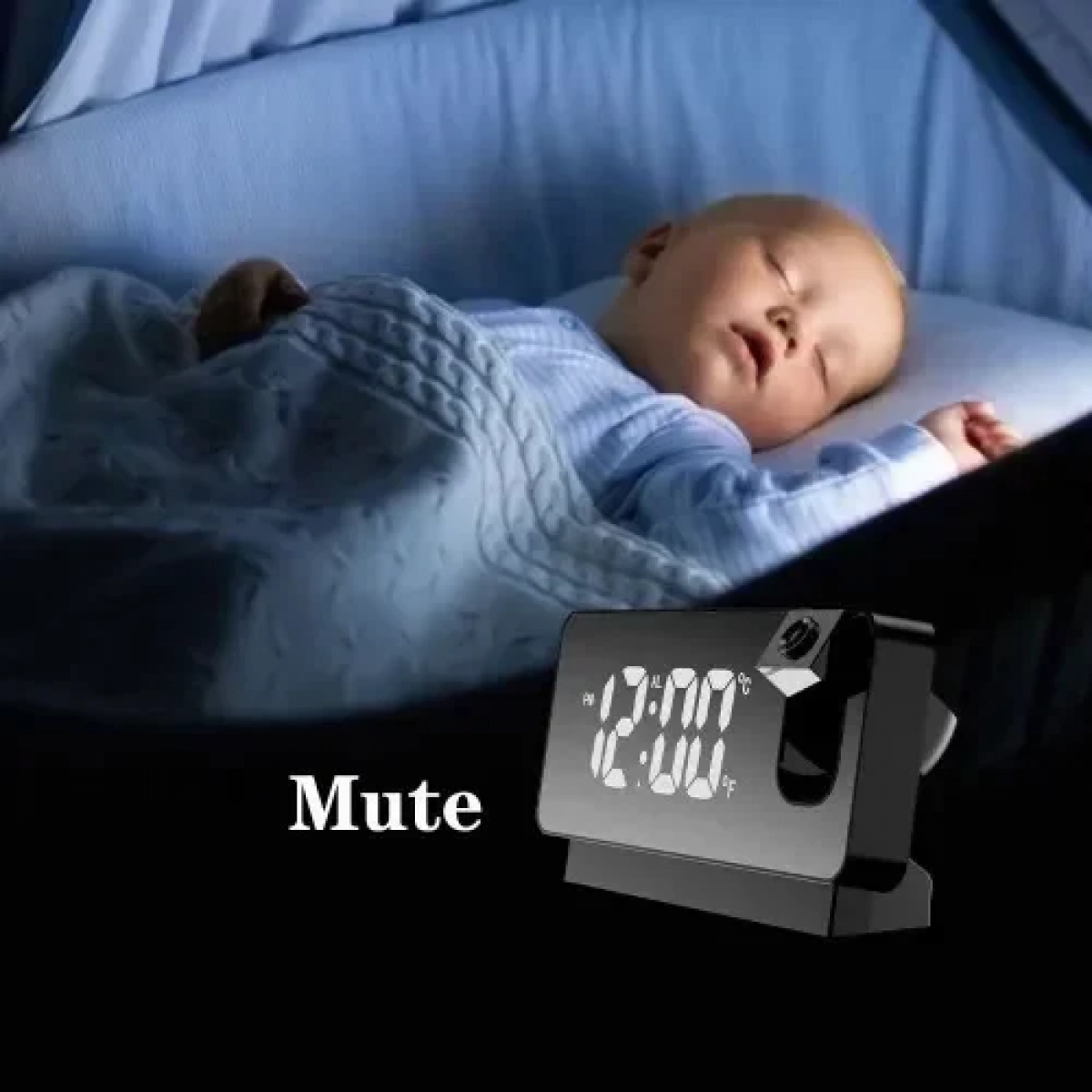 Ρολόι Προβολής Ώρας LED με Επιφάνεια Καθρέφτη SDS-23406 μαύρο