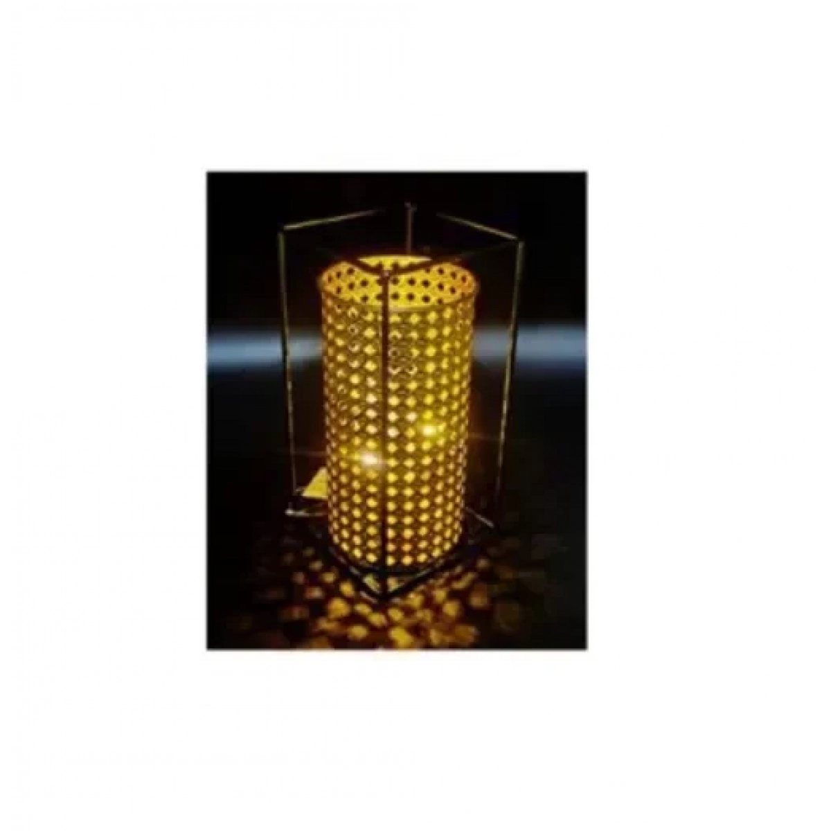 Διακοσμητικό επιτραπέζιο φωτιστικό 26x13x13cm 95721 μαύρο - χρυσό - Image 2