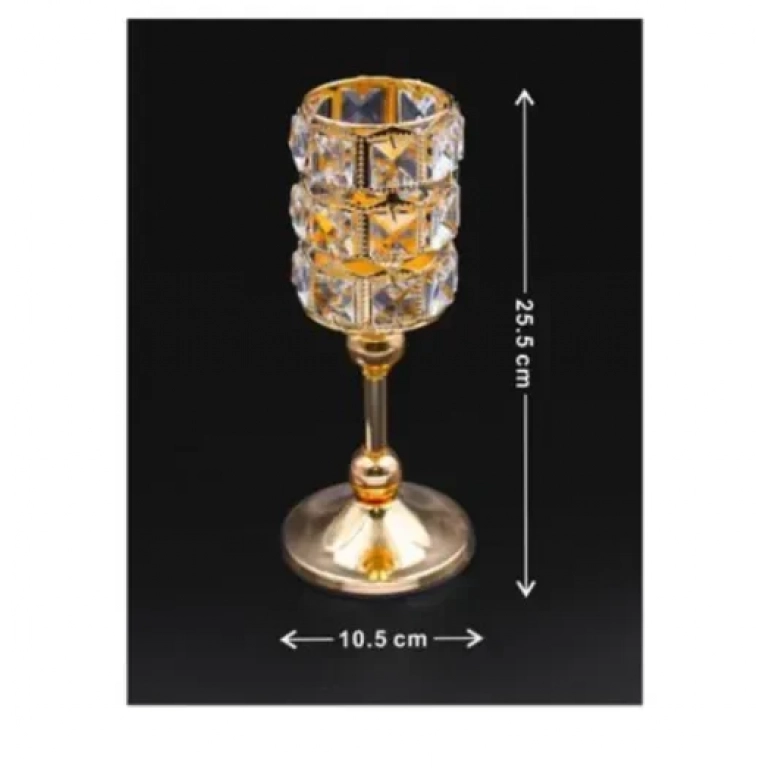 Διακοσμητικό επιτραπέζιο κηροπήγιο 10.5x25.5cm 95360 χρυσό