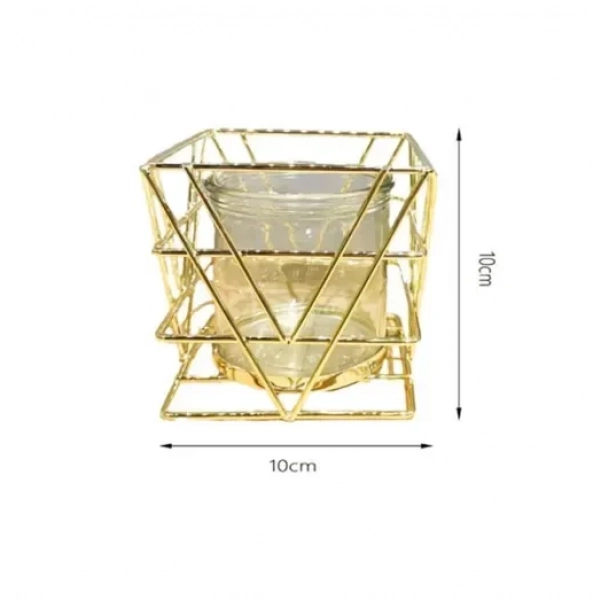Διακοσμητικό επιτραπέζιο κηροπήγιο 10x10cm 80123 χρυσό