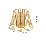 Διακοσμητικό επιτραπέζιο κηροπήγιο 10x10x10.5cm 92042 χρυσό