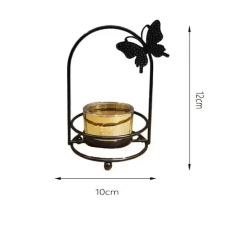 Διακοσμητικό επιτραπέζιο κηροπήγιο 10x12cm 80135 μαύρο