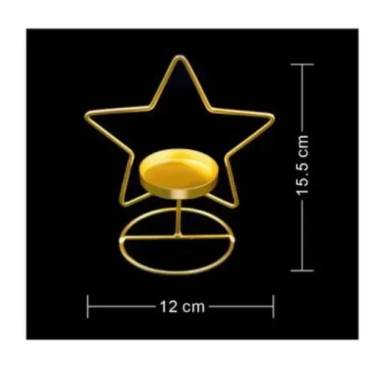 Διακοσμητικό επιτραπέζιο κηροπήγιο 12x15.5cm 92310 χρυσό