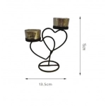 Διακοσμητικό επιτραπέζιο κηροπήγιο 15x13.5cm 80133 μαύρο
