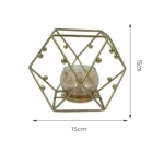 Διακοσμητικό επιτραπέζιο κηροπήγιο 15x15cm 80129 χρυσό
