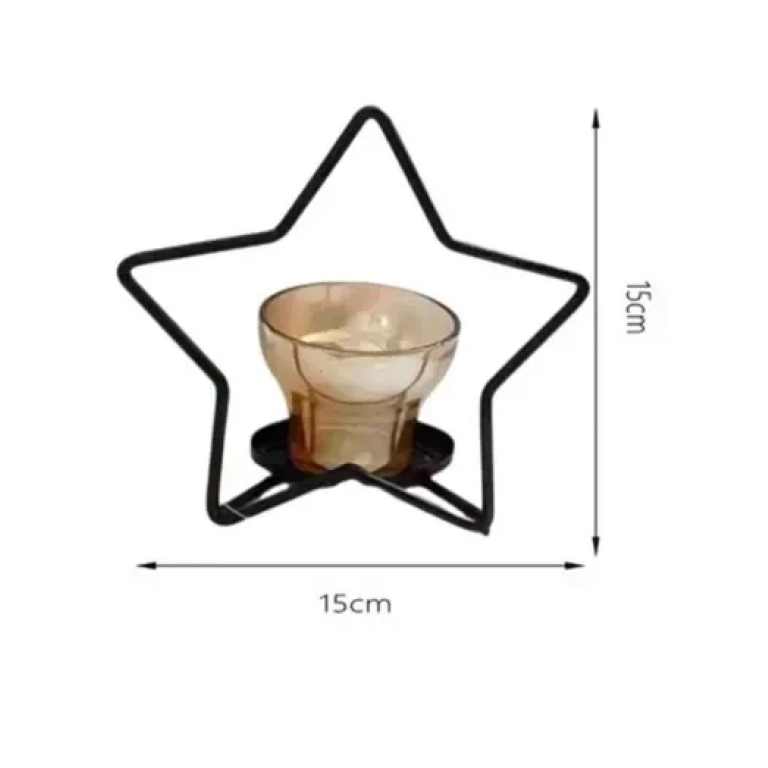Διακοσμητικό επιτραπέζιο κηροπήγιο 15x15cm 80131 μαύρο