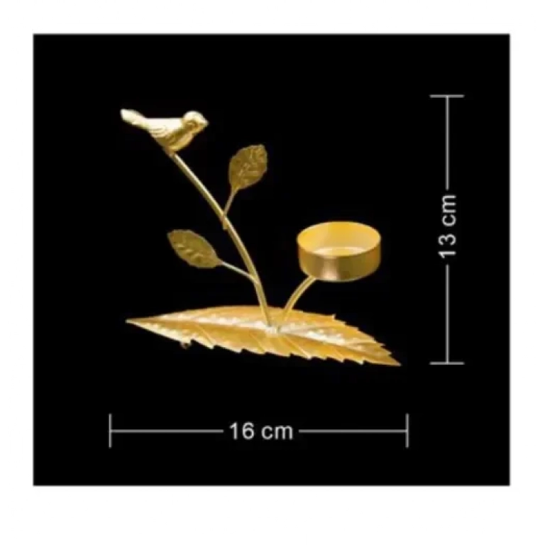 Διακοσμητικό επιτραπέζιο κηροπήγιο 16x13cm 92302 χρυσό