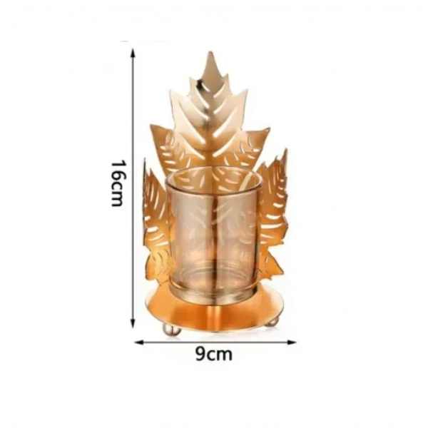 Διακοσμητικό επιτραπέζιο κηροπήγιο 16x9cm 92051 χρυσό