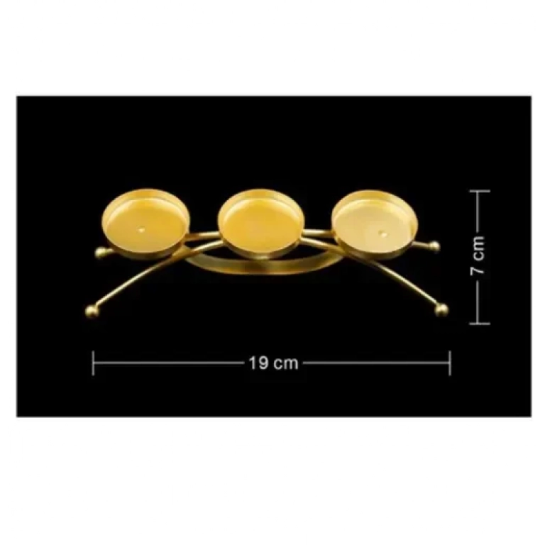 Διακοσμητικό επιτραπέζιο κηροπήγιο 19x7cm 92297 χρυσό