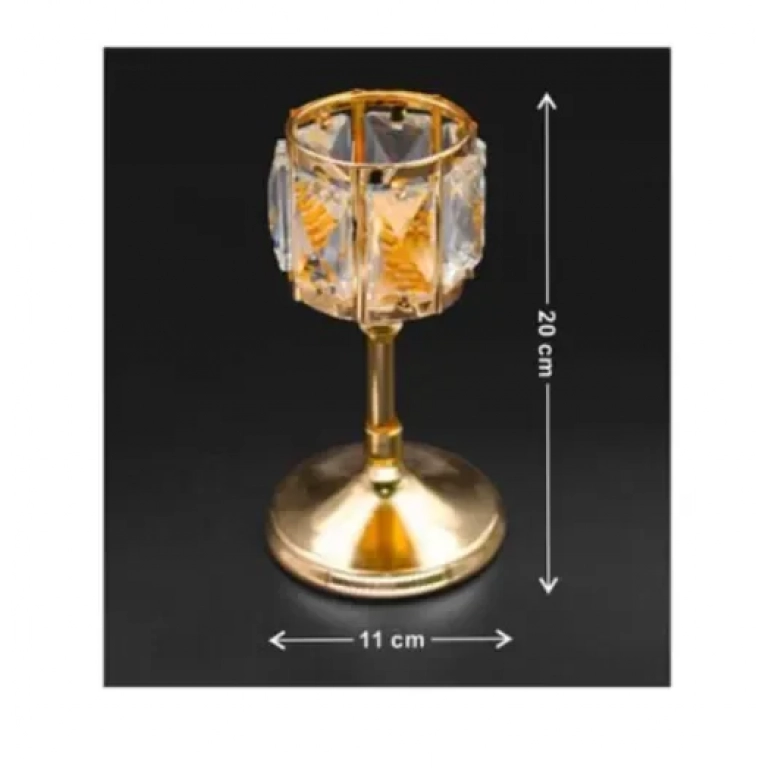 Διακοσμητικό επιτραπέζιο κηροπήγιο 20x11cm 95371 χρυσό