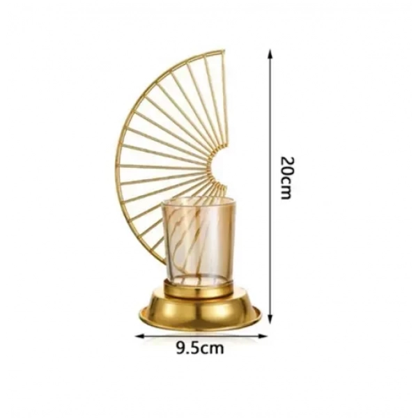 Διακοσμητικό επιτραπέζιο κηροπήγιο 20x9.5cm 92035 χρυσό