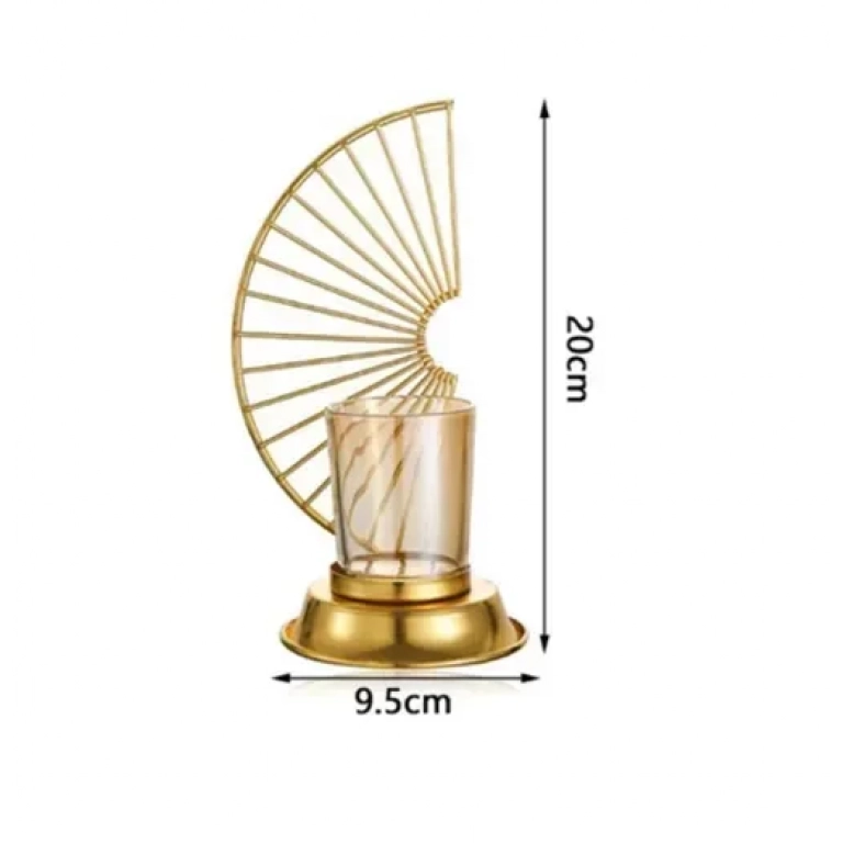 Διακοσμητικό επιτραπέζιο κηροπήγιο 20x9.5cm 92035 χρυσό