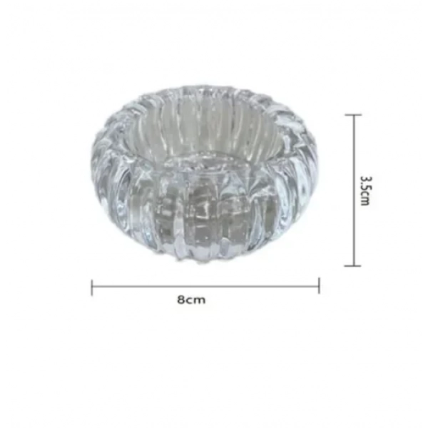 Διακοσμητικό επιτραπέζιο κηροπήγιο 3.5x8cm 80187 διάφανο