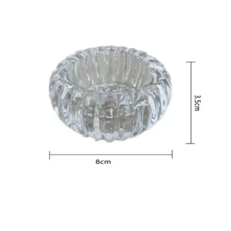 Διακοσμητικό επιτραπέζιο κηροπήγιο 3.5x8cm 80187 διάφανο