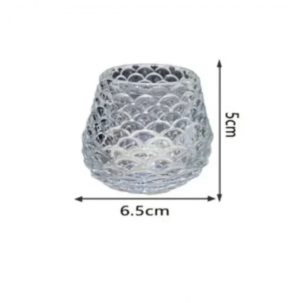 Διακοσμητικό επιτραπέζιο κηροπήγιο 5x6.5cm 80184 διάφανο