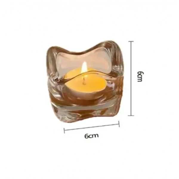 Διακοσμητικό επιτραπέζιο κηροπήγιο 6x6cm 80186 διάφανο