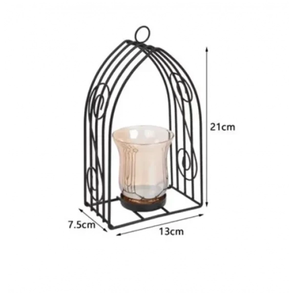 Διακοσμητικό επιτραπέζιο κηροπήγιο 7.5x13x21cm 95575 μαύρο