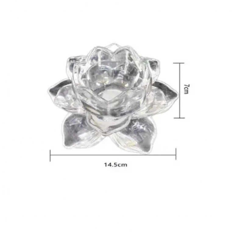 Διακοσμητικό επιτραπέζιο κηροπήγιο 7x14.5cm 80182 διάφανο