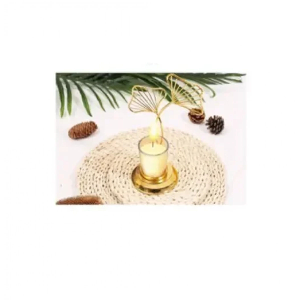 Διακοσμητικό επιτραπέζιο κηροπήγιο 9.5x23cm 92040 χρυσό - Image 3