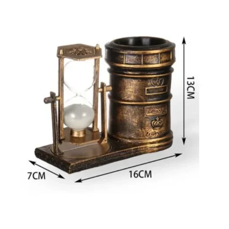 Διακοσμητικό επιτραπέζιο κλεψύδρα 7x16x13cm 98028 χάλκινο