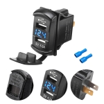 Διπλή θύρα USB με ψηφιακό βολτόμετρο W16396-1
