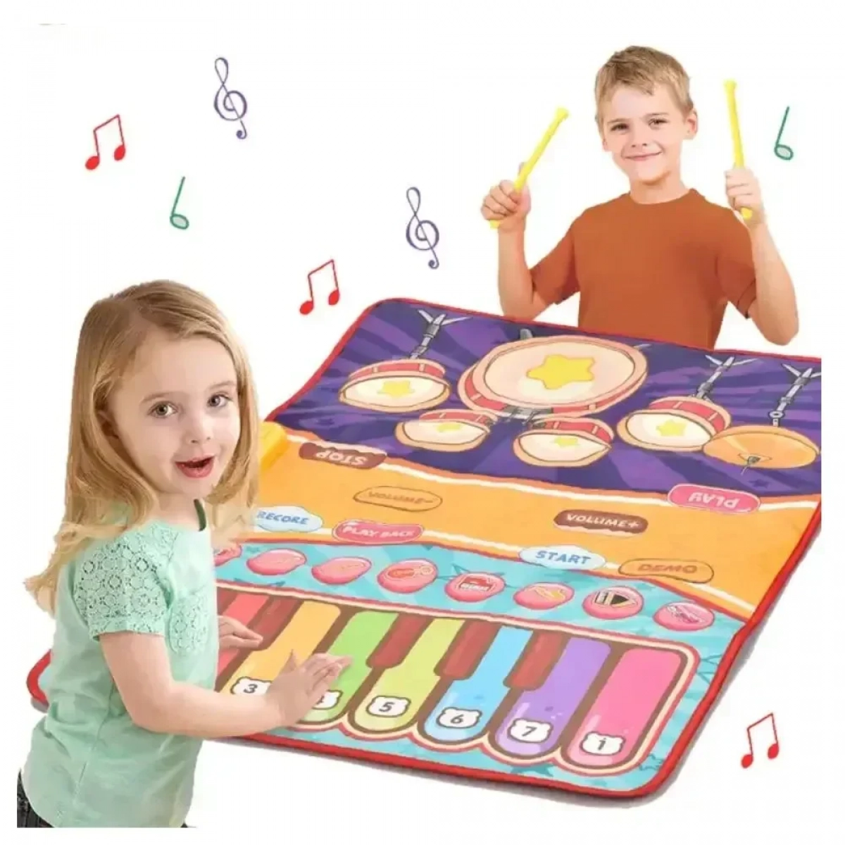 DW802-7 Εκπαιδευτικό Παιχνίδι - Ταμπλό Μουσικής με Τυμπάνα και Πιάνο - Photo3
