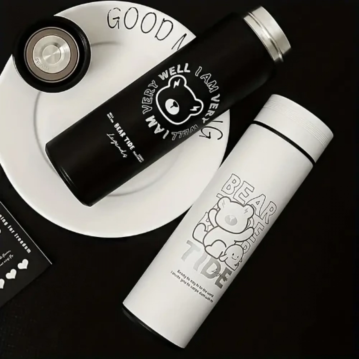 Παγούρι Θερμός 450ml από ανοξείδωτο ατσάλι με σχέδιο αρκουδάκι M-6420W