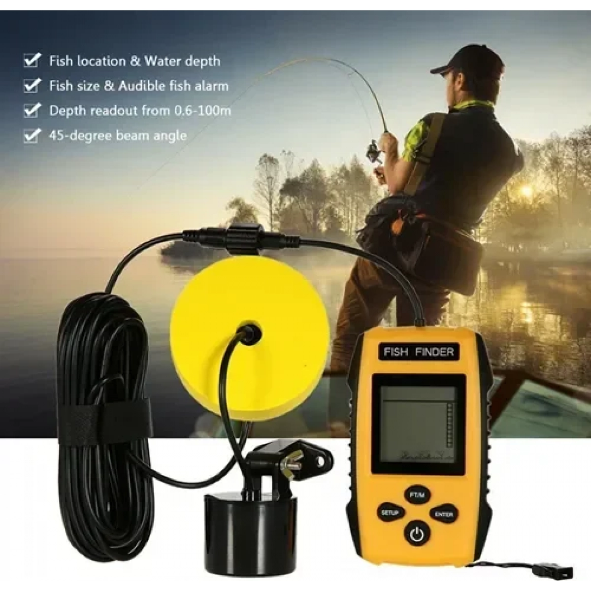 Ενσύρματος ανιχνευτής ψαριών - Portable Fish Finder - Image 2