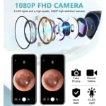 Επαναφορτιζόμενο ωτοσκόπιο Wi-Fi/USB 1080P FHD ενδοσκοπική κάμερα Bisutime BS-10 λευκό