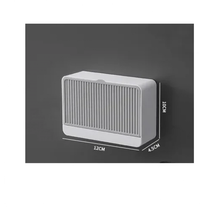 Επιτοίχια σαπουνοθήκη μπάνιου 12x4.5x10cm 94878 γκρι